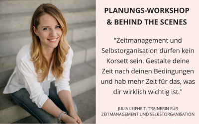 Jahresplanung: Workshop & Behind the Scenes mit Julia Leifheit